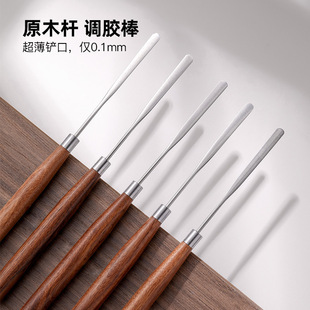 Nail art glue stick high quality wooden pole Japanese nail art tools take glue color painting mixing stick ultra-thin shovel can be bent