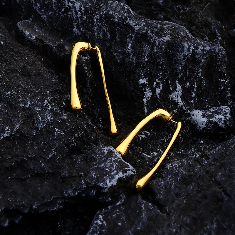Geometric Pattern Women'S Gender 1 Pair Classic Style Geometric Copper Plating 18k Gold Plated Ear Studs
