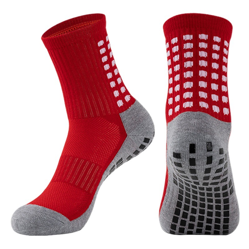 Calcetines de fútbol de dispensación antideslizante de media pantorrilla Calcetines de entrenamiento de absorción de choque de la parte inferior de la toalla engrosada de los hombres Calcetines de media pantorrilla Suministro directo de fábrica