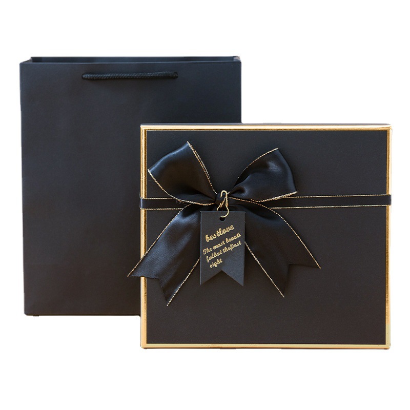 Caja de regalo creativa caja de regalo de tapa negra caja de regalo de arco grande caja de regalo de cumpleaños