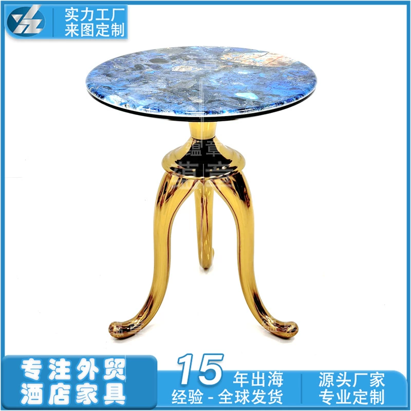 Круглый приставной столик из нержавеющей стали в форме осьминога, роскошный ретро-диван, маленький журнальный столик для гостиной, домашний подвижный маленький угловой столик