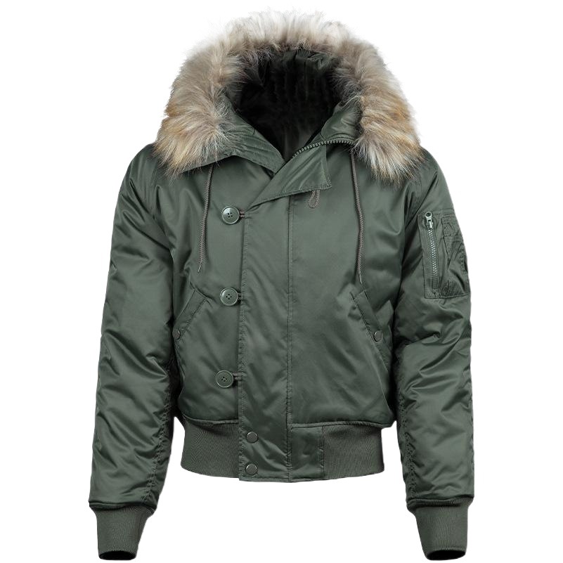 Angken N2B Polar Cold-Proof Tactical Cotton Jacket for Men, Winter Warm Short Hooded Outdoor Jacket, Thickened Coat