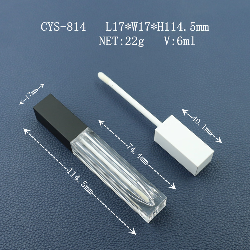 Fábrica en stock al por mayor cuadrado simple blanco 6ML tubo de brillo de labios tubo de lápiz labial tubo de esmalte de labios tubo vacío logotipo imprimible