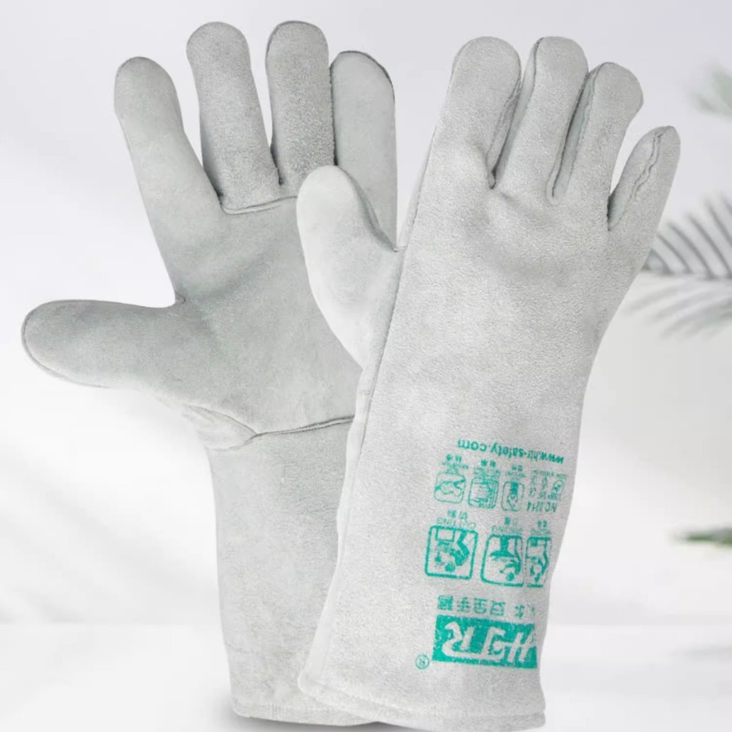 HTR/海太尔0214牛皮电焊手套耐磨 经久耐用广泛应用于电焊机械作