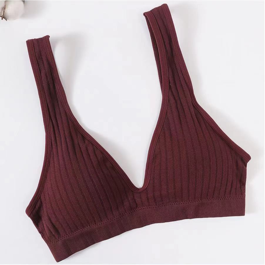Mujeres sexy deportes yoga envuelto pecho belleza sin costuras espalda ropa interior Estilo francés transfronterizo Deep V Plus tamaño base del sujetador Chaleco