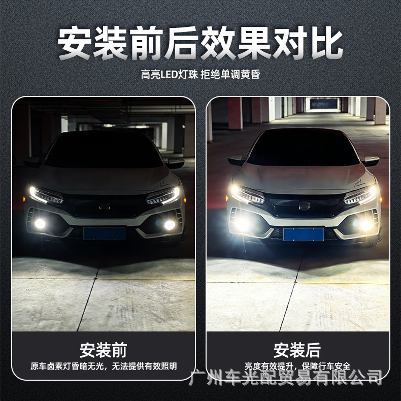 Cross-Border Automotive Led Front Fog Lights 9005/9006 H7 H11 White Light Yellow Light Constant Current Decoding Car Headlights