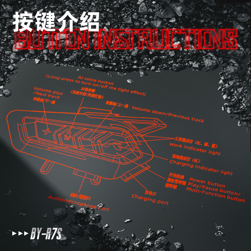 Casco de motocicleta auriculares bluetooth para montar auriculares para llevar a prueba de polvo a prueba de agua reduciendo el ruido auriculares de antena de voz de larga duración