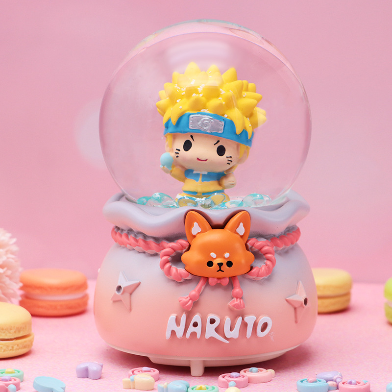 Anime japonés mismo estilo Crayon Shin-chan y Little White Crystal Ball Music Box Creative Piaoxue Music Box Regalo para estudiantes