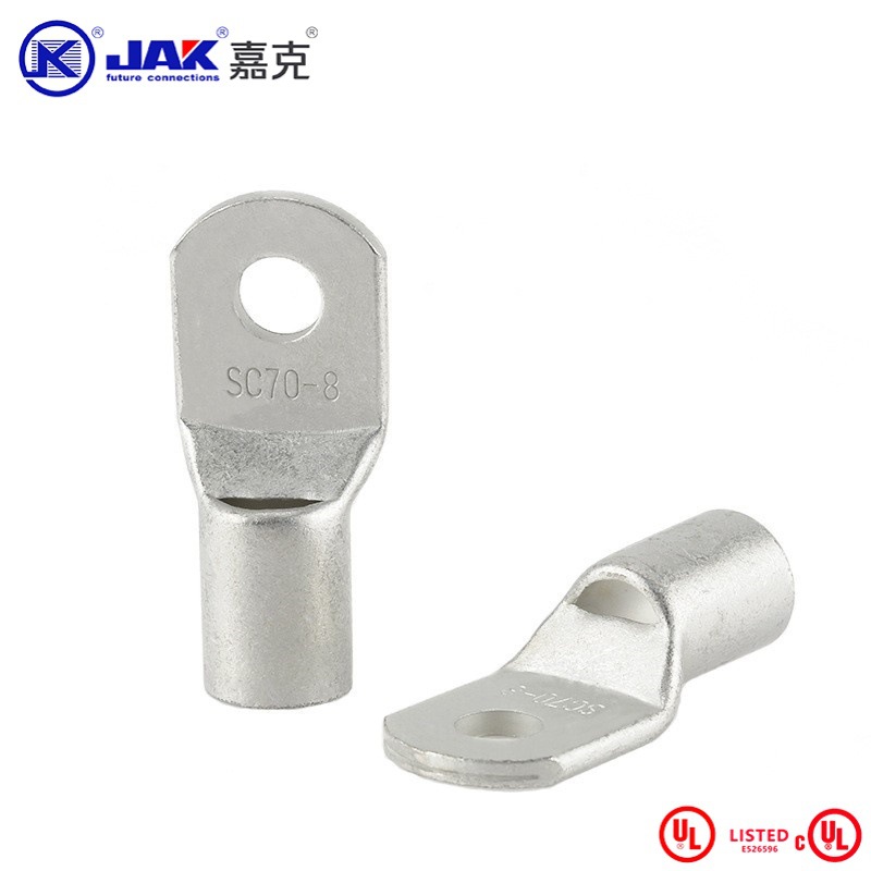 SC冷压蓄电池铜鼻子管型线耳接线鼻UL窥口镀锡铜接线端子嘉克JAK