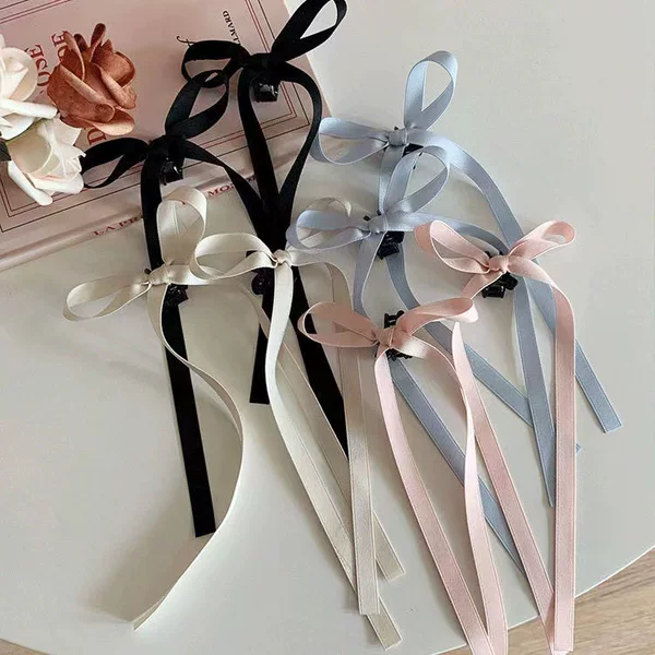 Bow Ballet mini Hairpin Streamer Ponytail Back of the Head 2024 New Hair Accessories Dopamine Bow Hair Accessories