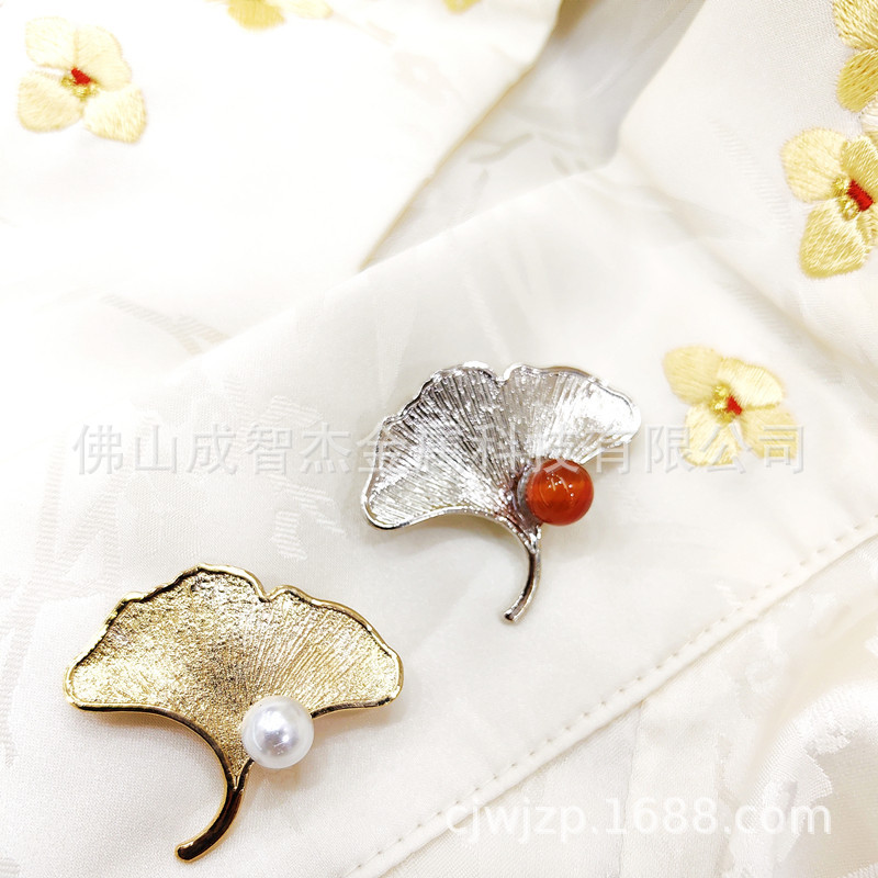 银杏叶文艺复古别针胸针民族风外套毛衣配饰 汉服古风禅意服饰