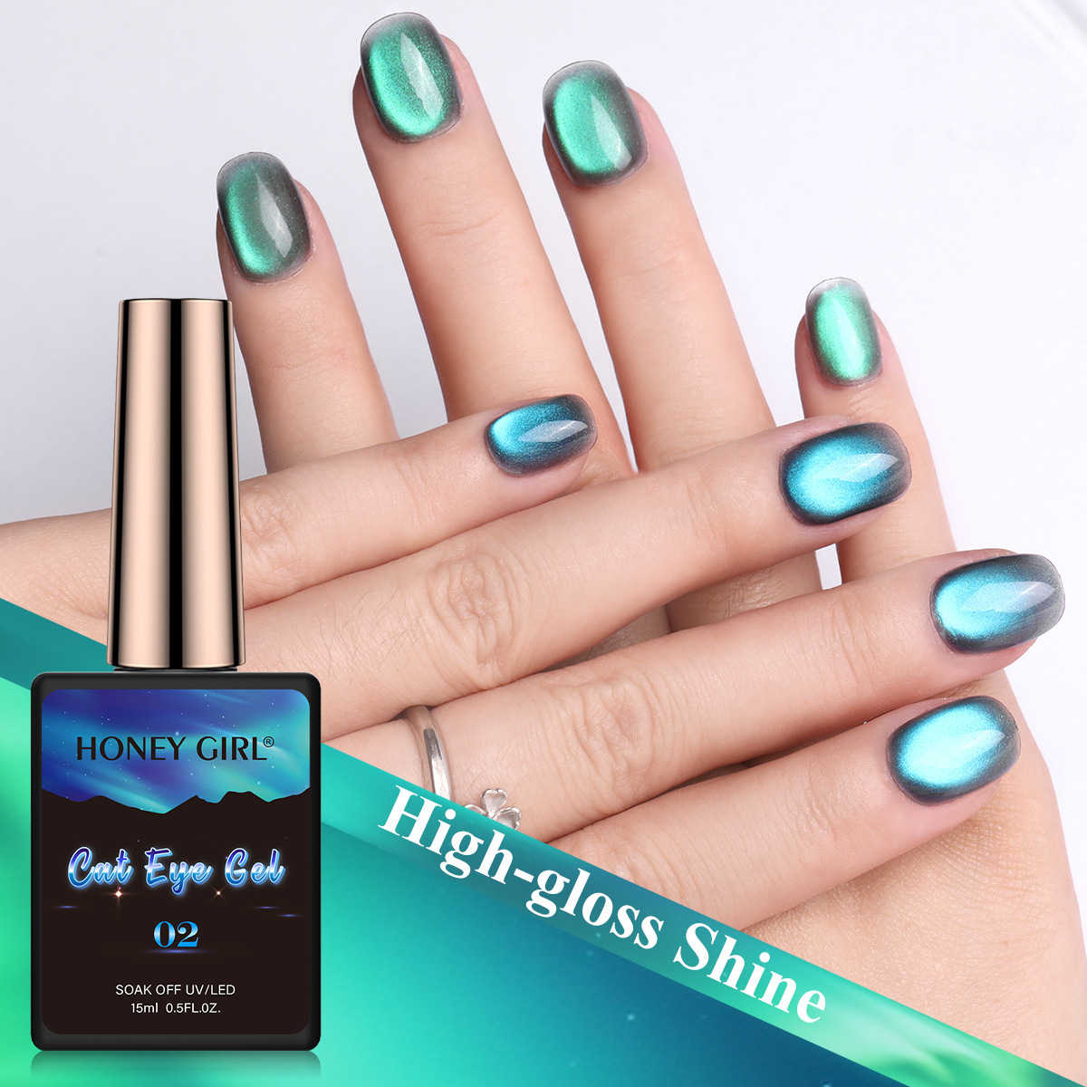 Esmalte Gel Ojo de Gato Aurora Boreal Impermeable para Manicura