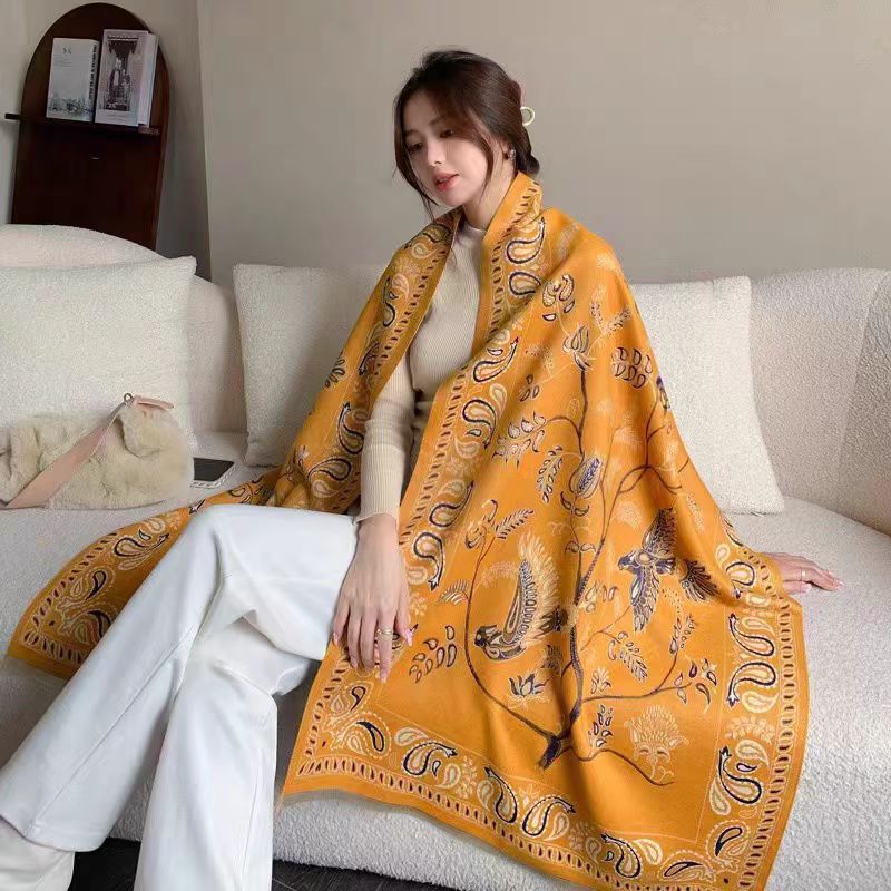 Liu Yifei エアコンルームスカーフ女性のための 2025 新しい夏のオフィス模造カシミヤブランケット暖かいアウターショール|undefined
