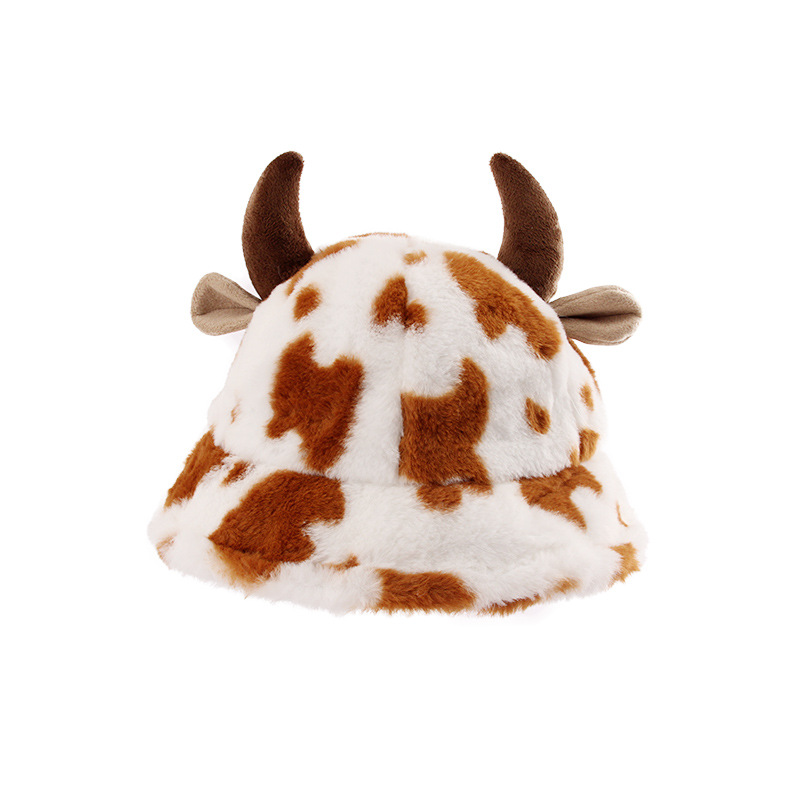 Women's Cute Cow Pattern Wide Eaves Bucket Hat display picture 2