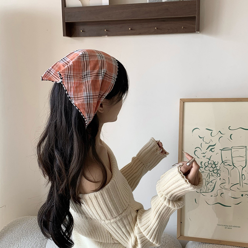 Turbante de verano pastoral viento doble cara toalla triangular suave permeable bufandas de cuello bufandas decorativas bufandas de seda al por mayor