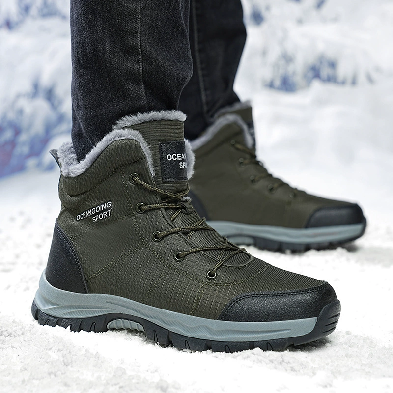 Мужские водонепроницаемые зимние ботинки 2024 года, большие размеры 47-48, хлопковые сапоги для активного отдыха на осень и зиму, утепленные, теплые, для походов