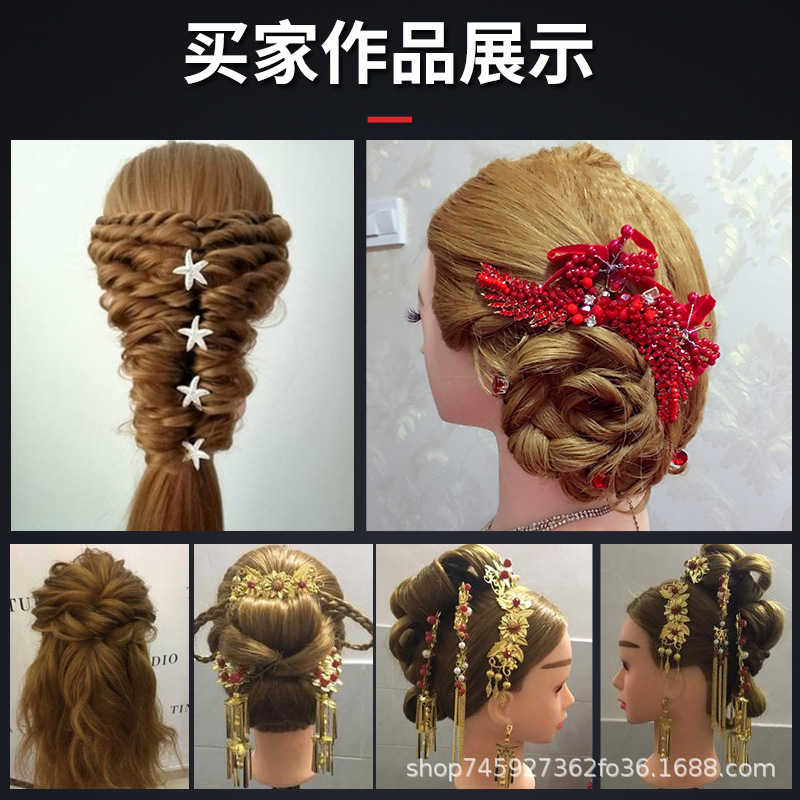 Peluca modelo de cabeza aprendiz cabello tejido práctica updo modelo de maquillaje cabeza maniquí modelo de cabeza peluquería muñeca cabeza modelo de cabeza