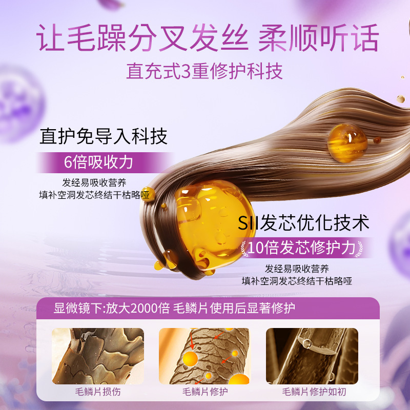 FLOWERWAY reparación de membrana conductora de proteínas peptídicas para mejorar el cabello seco, peludo y suave