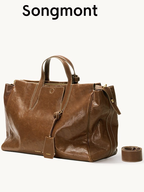 Songmong Yamashita Tracking Series Sightseeing Travel Bag Vegetable Tanned Cowhide Tote Bag Minimalist Large Capacity Laptop Bag - Thumbnail 7