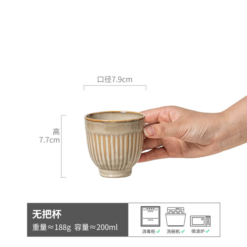 Colección de tazas de sopa rústica, tazas de cerámica de estilo retro, tazas de agua, tazas de té caseras, tazas de maestro, tazas de café japonesas