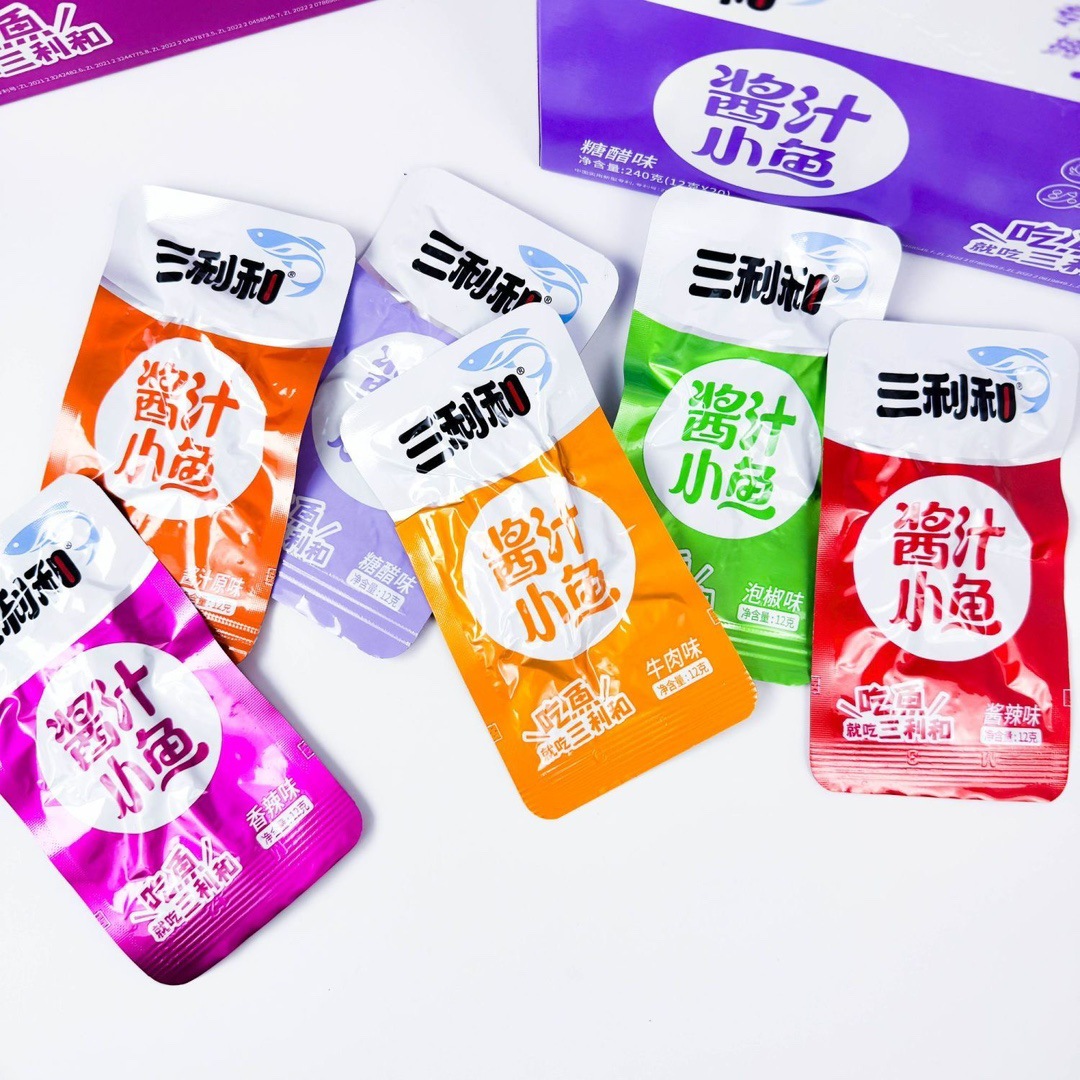 三利和酱汁小鱼香辣糖醋牛肉酱辣多口味即食小鱼仔童年休闲零食