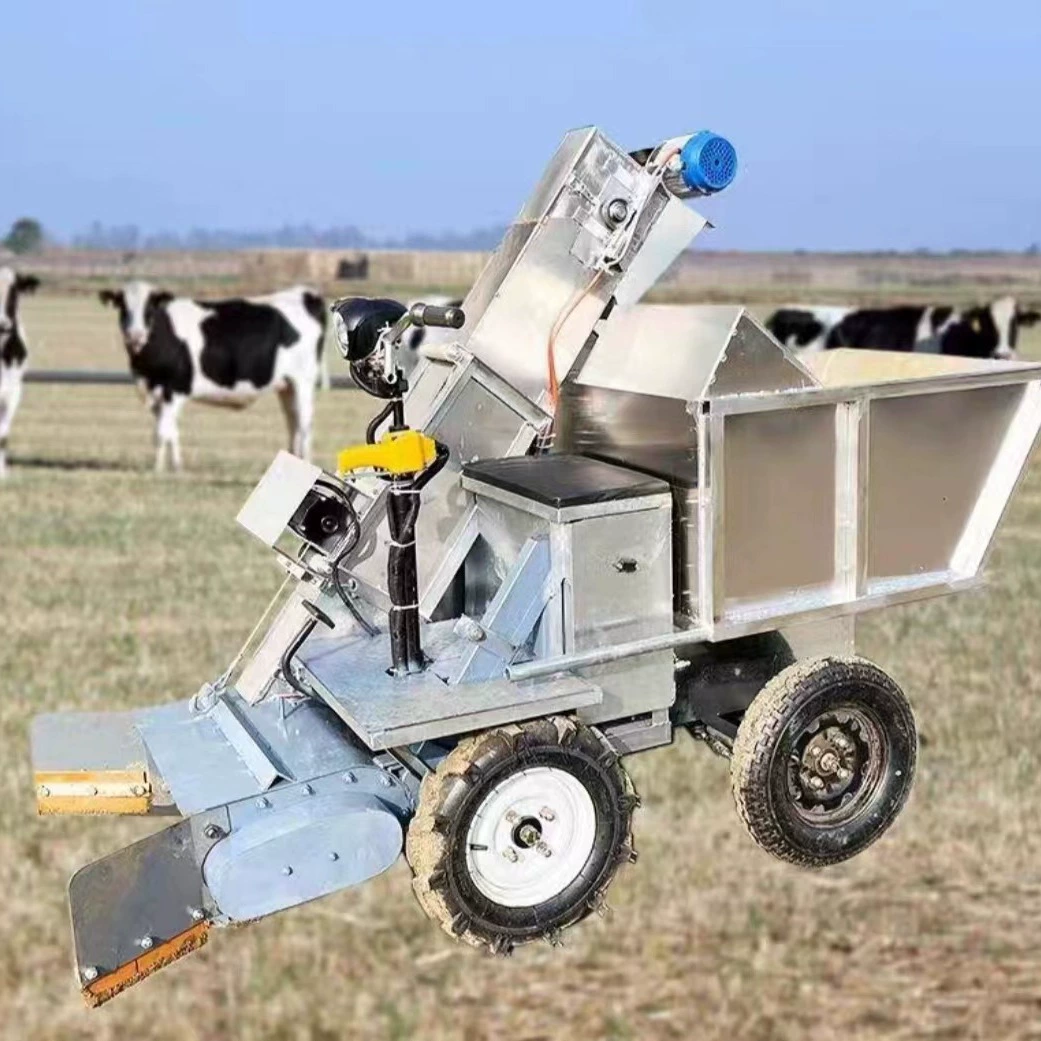 Небольшой электрический автомобиль для очистки навоза Многофункциональный автомобиль для очистки навоза сельскохозяйственный четырехколесный саморазгружающийся скребок для навоза