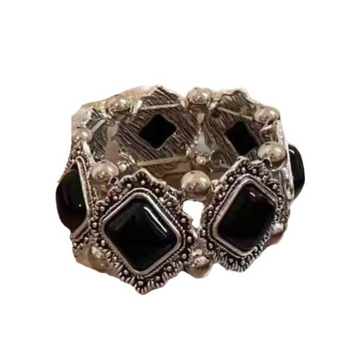 Juxtaposition~ New Chinese-style ethnic exotic heavy industry court bracelet for women, exaggerated, niche, personalized, sweet and cool, sister-in-law accessories