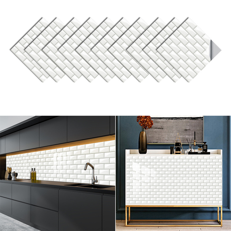 New Pure White Brick Style Ceramic Tile Stickers for Home Renovation Kitchen and Bathroom Waist Line Decoration Removable Wall Stickers New Pure White Brick Style Ceramic Tile Stickers for Home Renovation Kitchen and Bathroom Waist Line Decoration Removable Wall Stickers