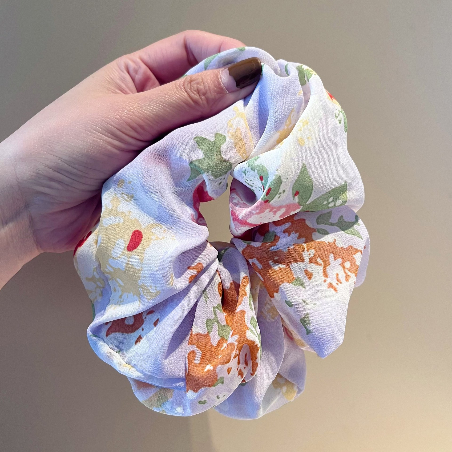 Mori tela vintage hilo salchicha anillo primavera y verano francés elegante 2023 nueva playa señora pintura al óleo estilo de impresión accesorios para el cabello