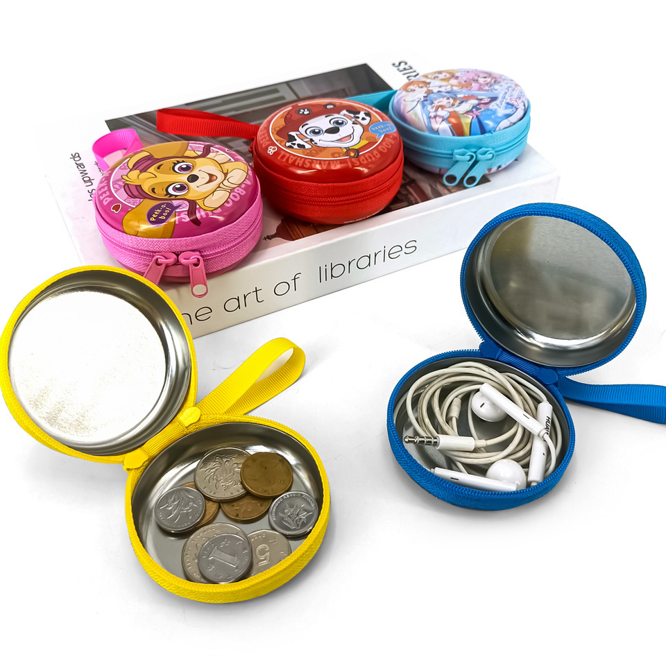 厂家供应生产马口铁拉链零钱包铁盒 耳机拉链包硬币游戏币收纳铁