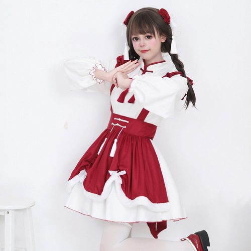 Original cross-border Amazon New Year Lantern Festival LOLITA performance maid costume Internet celebrity cross-dressing boss cross-dressing