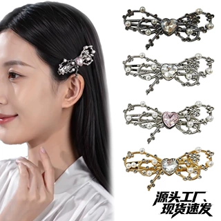 高级感刘海夹爱心蝴蝶结发夹女精致甜美侧边夹子仙美气质头饰发卡