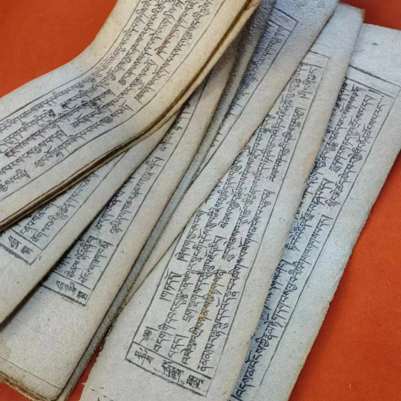 西藏手写老经书经文正反面装裱拍照背景图古玩老物件收藏品aqx12-阿里巴巴