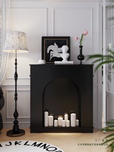 法式壁炉装饰柜现代简约直播间背景墙入户民宿玄关走廊陈列置物柜