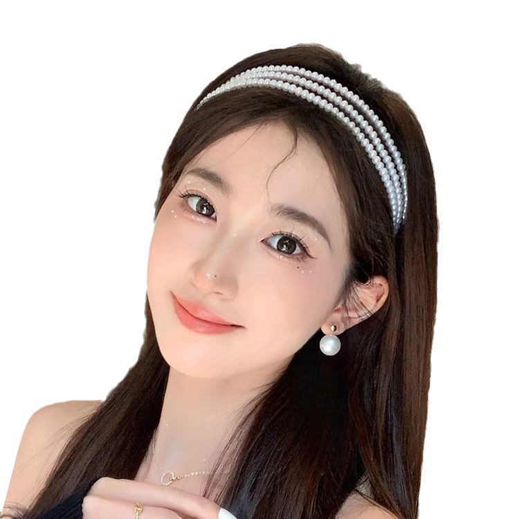 新しいパールヘアバンド、スーパーフェアリーフレンチロマンチック、ハイエンド、インターネットセレブ洗顔、高頭蓋圧ヘアピン、ヘアアクセサリー、女性用ヘッドウェア|undefined