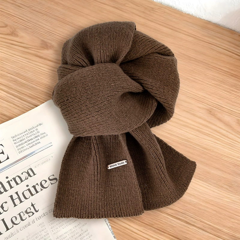 Длинный knitted шарф, универсальный демисезон, городской стиль, простой элегантный дизайн (много цветов)