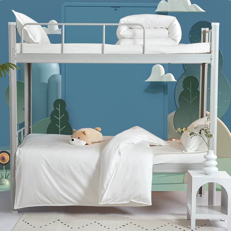 100S algodón largo dormitorio de estudiantes universitarios cama de tres piezas set sábanas de cama de algodón único dormitorio seis