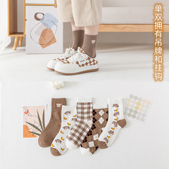 襪子女秋冬 學院風日系中筒女士棉潮流襪子保暖刺繡運動 襪子批發