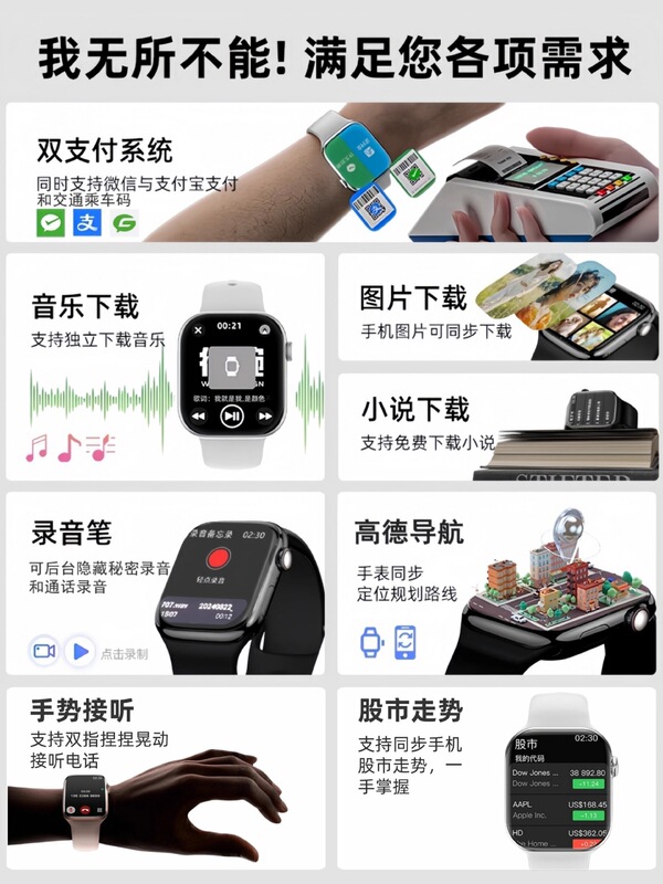 华强北WATCH S10顶配新款防水游泳运动手环心率血压血糖智能批发|undefined