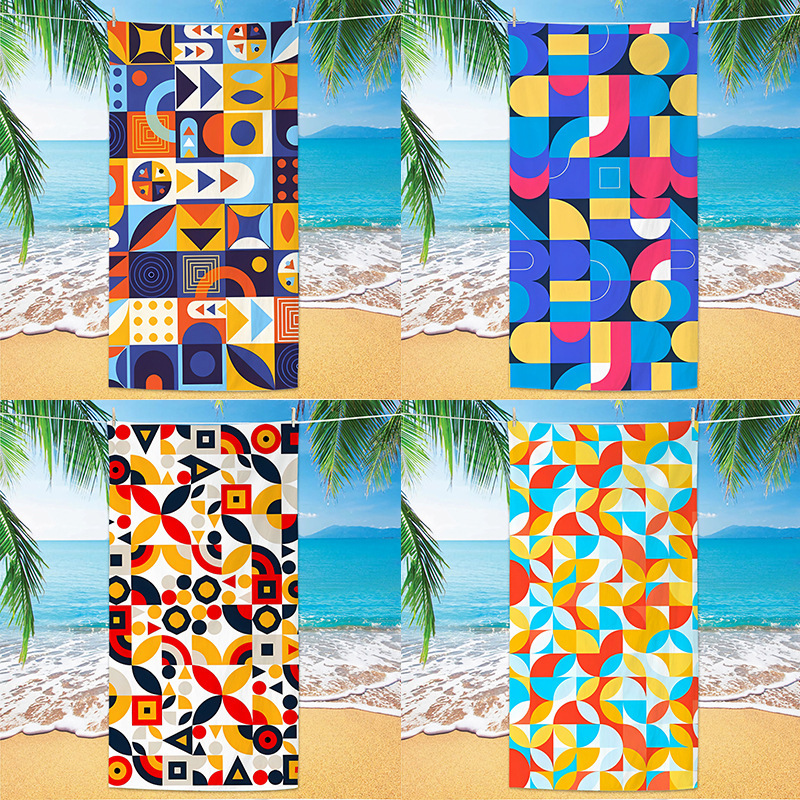One-Piece Drop-Shipping Bohemian Microfiber Beach Towel Custom Printed Beach Towel Double-Sided Velvet Quick-Drying Bath Towel