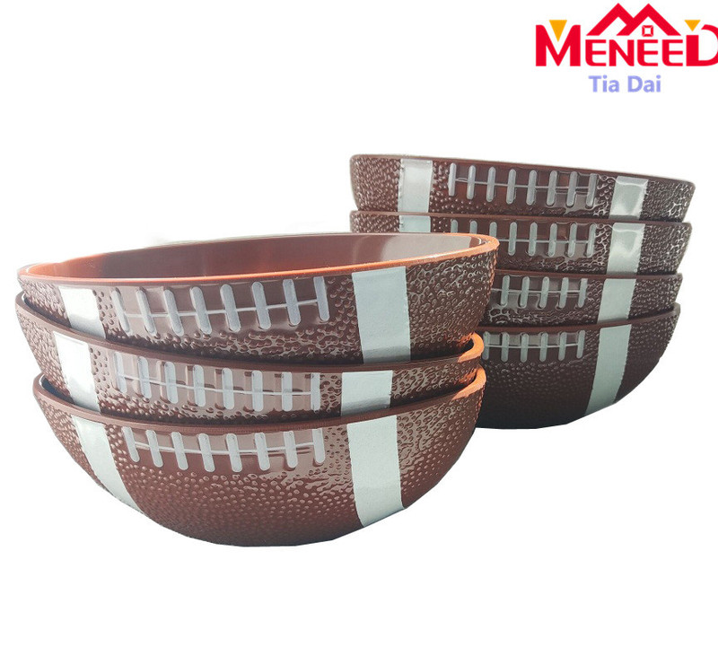 Football Rugby Party Supplies Dessert Snacks Bowl Plate Supply Melamine Tray Bowl Plate Dinner Set Can Be Customized