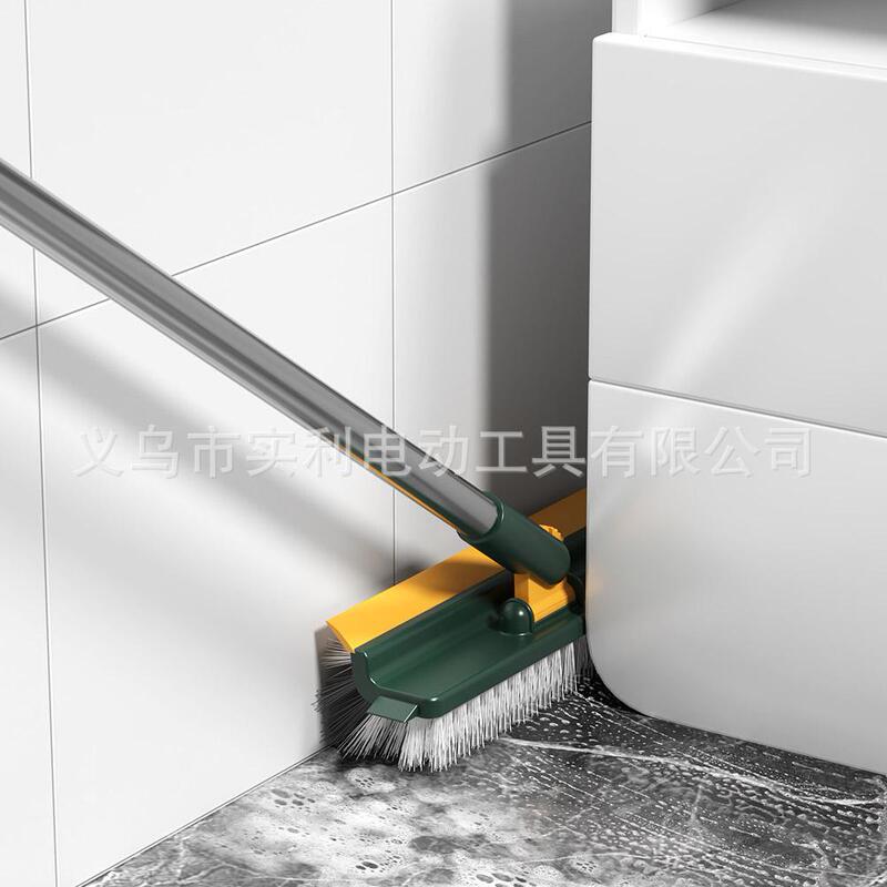 Cross-border new stainless steel floor scrub brush long handle bathroom cleaning tool broom brush household cleaning brush