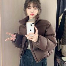 反季欧版肯豆风短款高腰加厚羽绒服女小个子面包服欧美ins潮