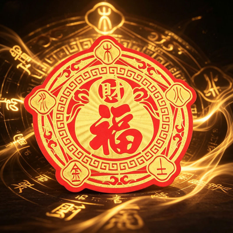 One-piece dropshipping in-stock five-cornered fortune character imitation gold foil phone sticker 2026 Year of the Horse fortune sticker New Year gold piece amulet One-piece dropshipping in-stock five-cornered fortune character imitation gold foil phone sticker 2026 Year of the Horse fortune sticker New Year gold piece amulet