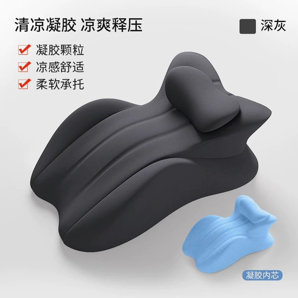 [Summer cool gel pellet sleeping pillow, comfortable style] ●[Dark gray]