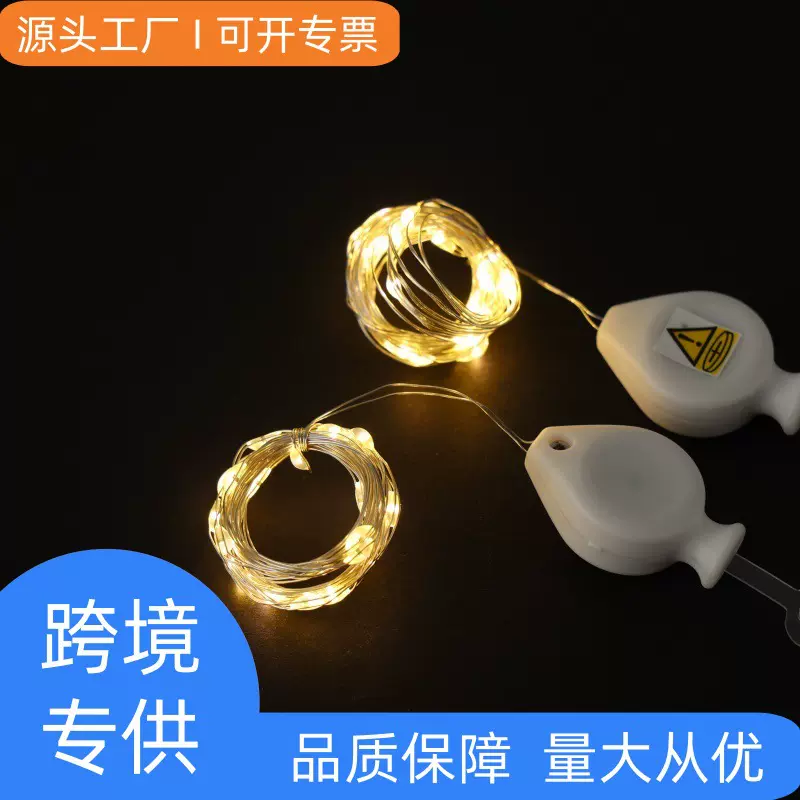跨境专供新品led铜线灯串 迷你圣诞节日装饰氛围小彩灯造型电池盒