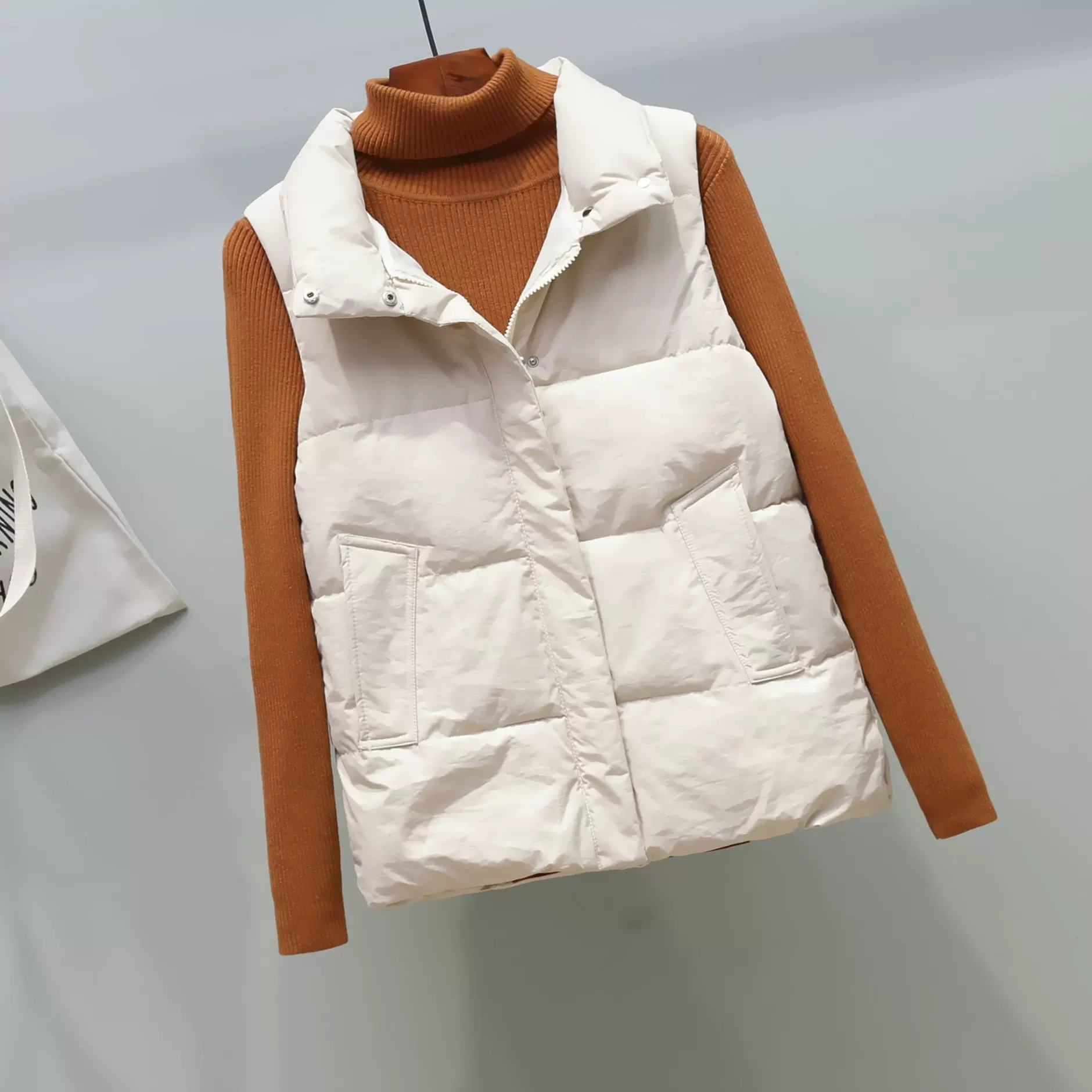 跨境[ 80-200斤胖MM羽绒棉服马甲女秋短款百搭新款小坎肩外穿背心
