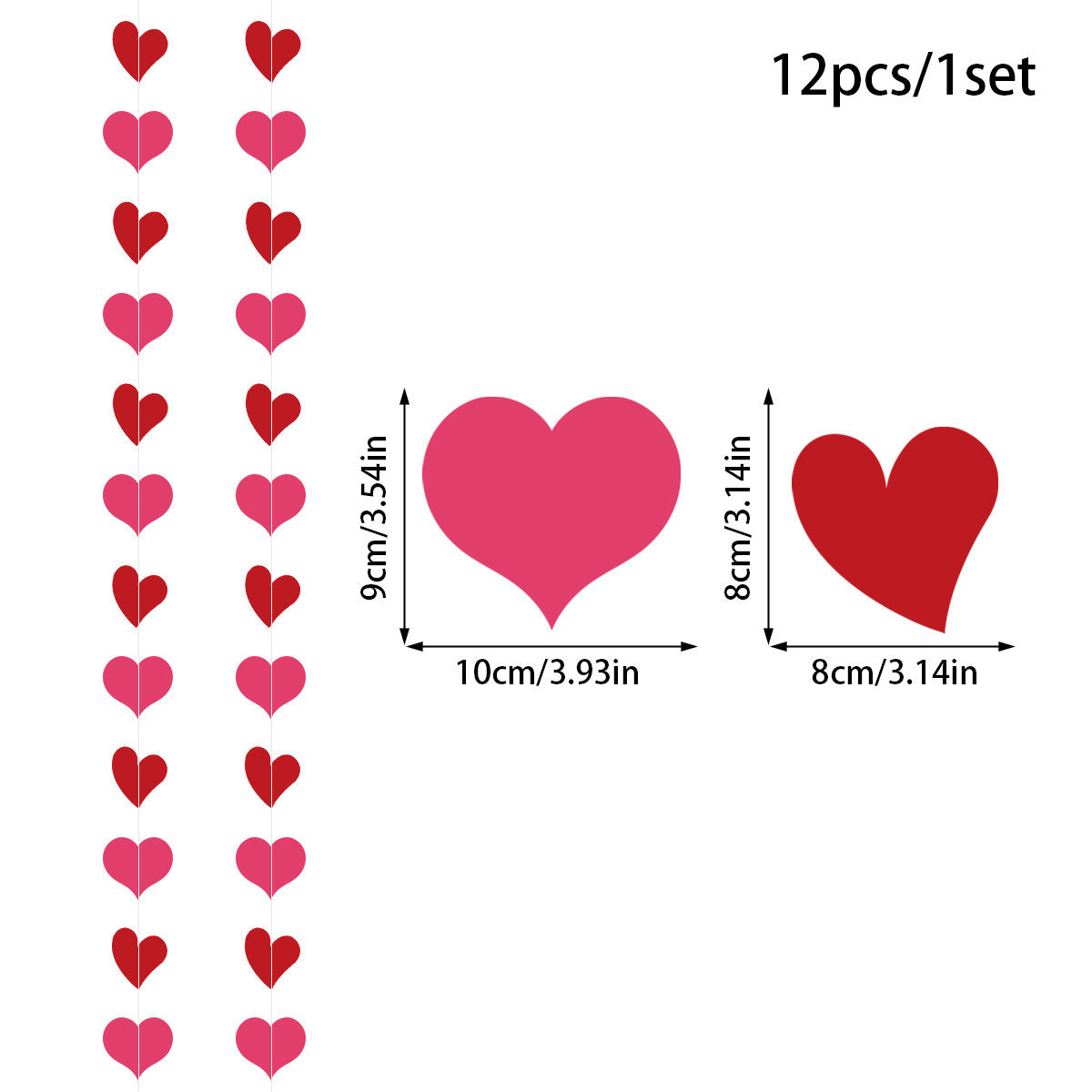 1 Set Quantity Valentine's Day Cartoon Style Heart Shape Paper Festival Decorative Props