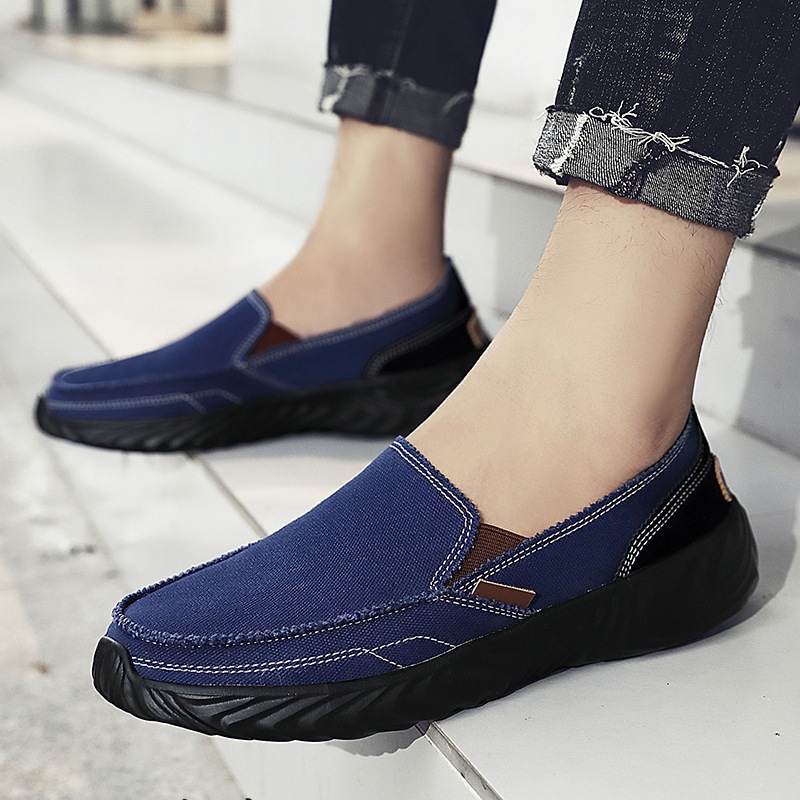 Große Slipper, lässige, trendige Board-Schuhüberzüge aus Segeltuch, faule Füße, ein Fuß, Herrenschuhe, Stoffschuhe_voghion.com