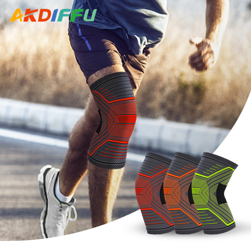 Nuevo rodilla deportiva cuatro lados elástico tejido calentamiento rodilla nylon rodilla para el fabricante de baloncesto de voleibol